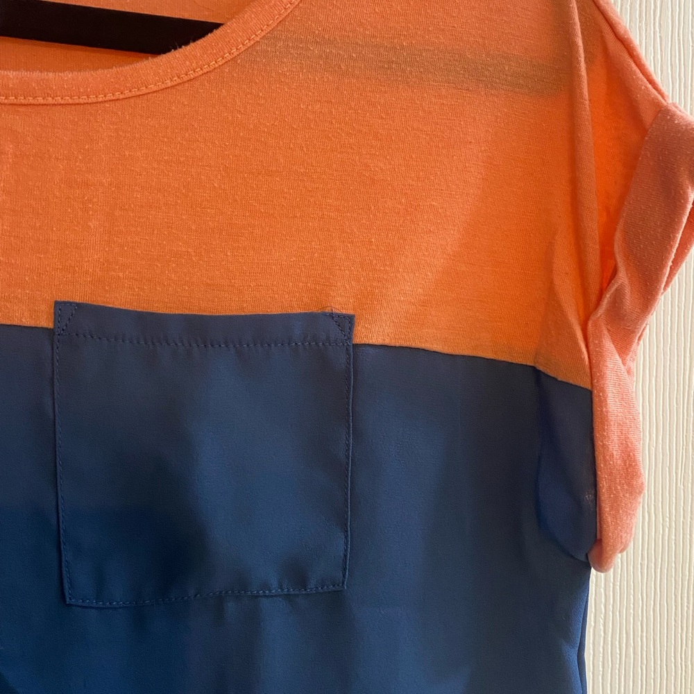 Target causal top. Peach top navy blue bottom size small